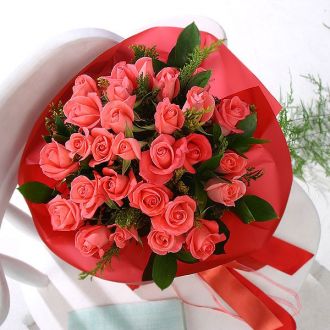 send 18 pink roses to japan