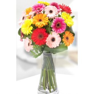 send pink chrysanthemums,gerbera daisies and white lily to japan