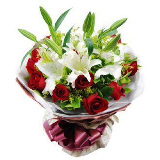 send red roses and white lilies to japan
