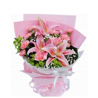 send pink lilies and carnations to japan