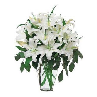 send white lilies in vase to japan