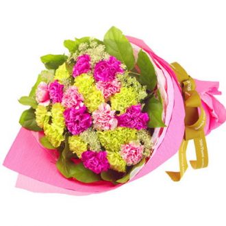 send mixed color carnation bouquet to japan