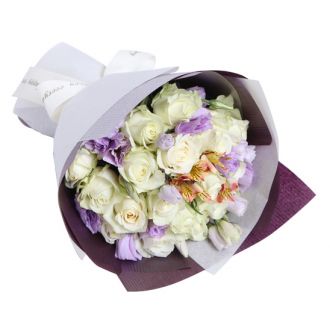 send 1 dozen white roses bouquet to japan
