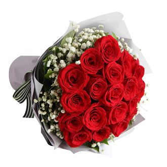 send 1 dozen red roses in bouquet to japan