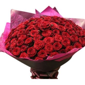 beautiful one hundred red roses to japan