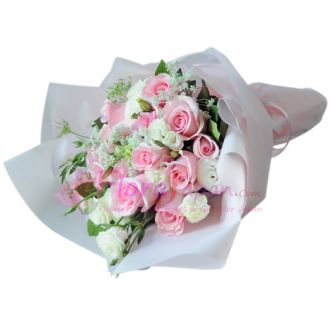 send 24 stalks roses bouquet to japan
