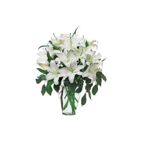 send white lilies in vase to japan