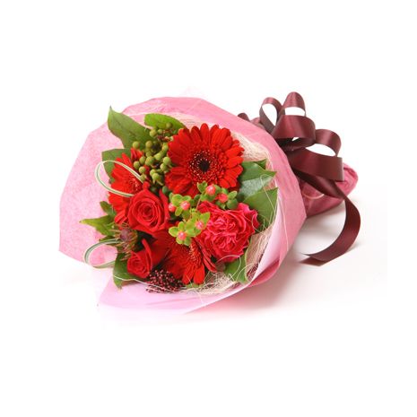 red flowers in bouquet