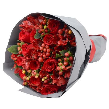 send one dozen red roses in wonder full bouquet to japan