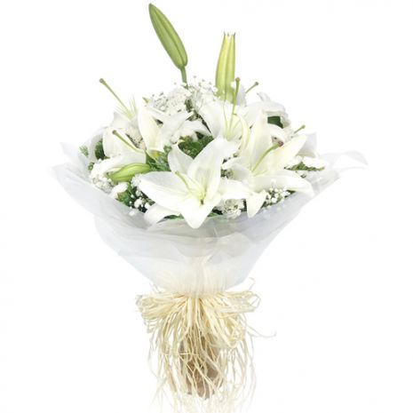 send white lilies bouquet to japan