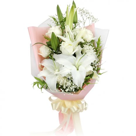 send two stem asiatic lilies with roses to japan