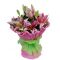 send pink lilies in a bouquet to japan