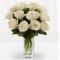send 12 premium long stem white roses in vase to japan