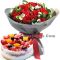 12 red rose bouquet with berries trote cake to tokyo japan